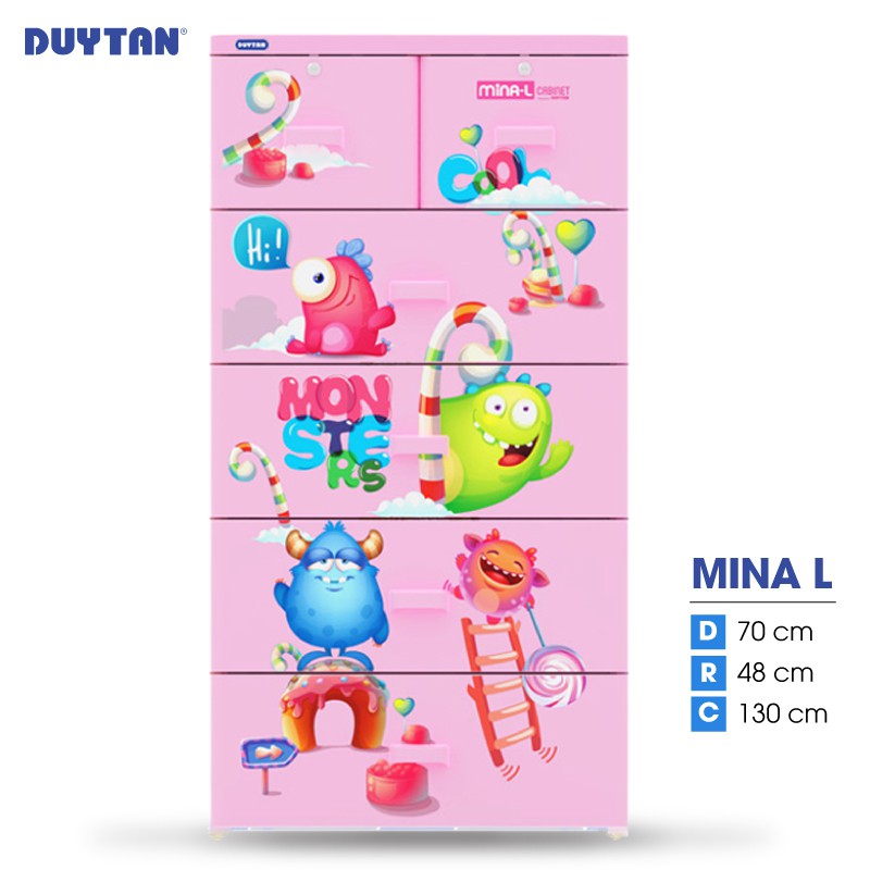 Tủ nhựa DUY TÂN Mina L 5 tầng 6 ngăn (70 x 48 x 130 cm) - 03499