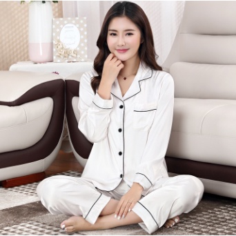 Bộ pyjama dài tay dài tay Madela trơn màu phối viền