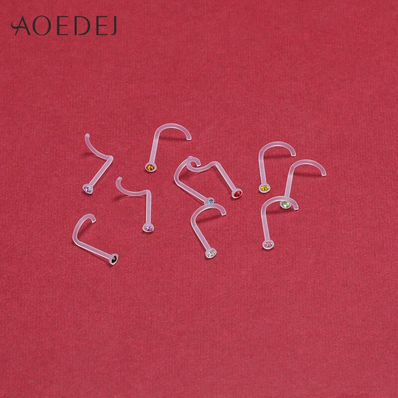 Set 10 Khuyên Mũi Trong Suốt Cá Tính Độc Đáo