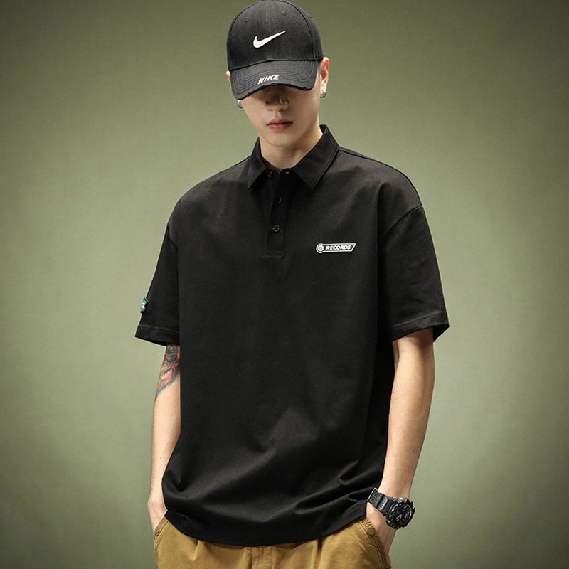 Áo palo nam  Polo trắng Áo Polo kẻ có cổ nam Áo thun polo cổ rộng phong cách hàn quốc | polo mlb nam Có sẵn trong màu trắng và đen món quà tốt cho bạn trai