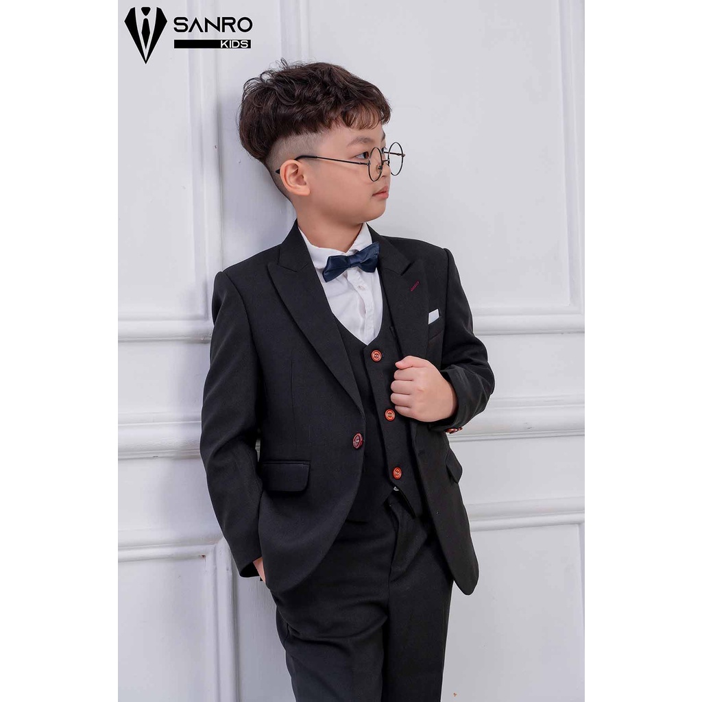 Bộ vest bé trai SANRO KIDS màu đen cao cấp