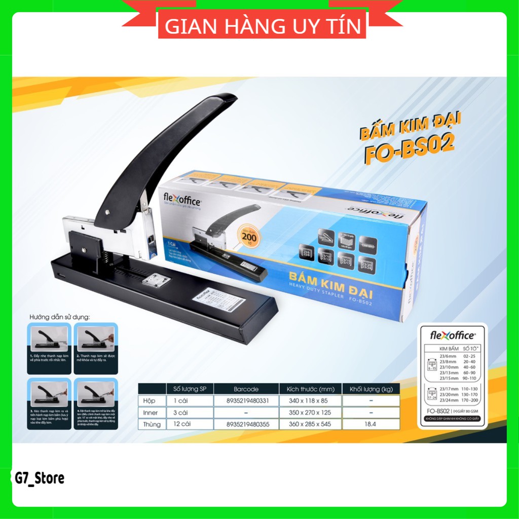 (SALE) Dập ghim đại 200 tờ,Dập ghim đại Chính hãng