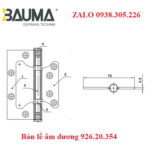 Bản lề âm dương 926.20.354