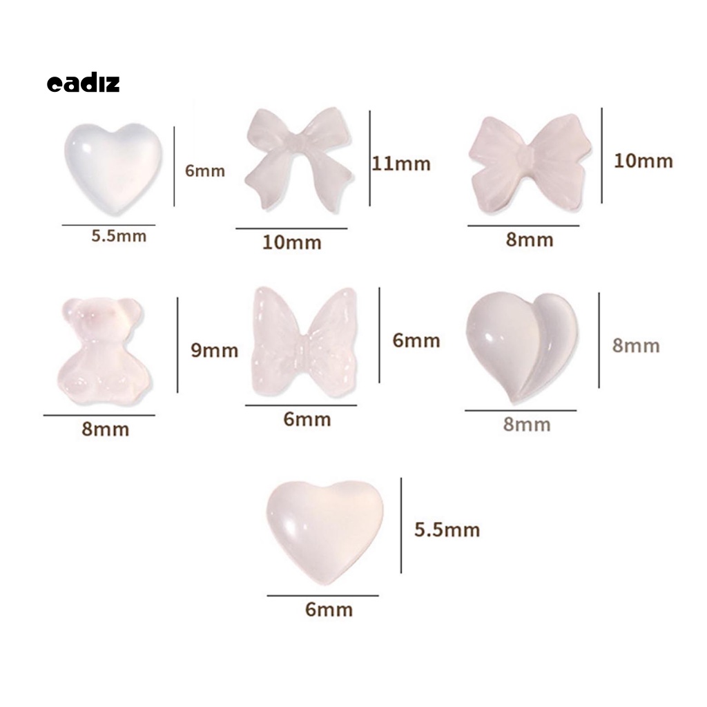 Bộ Phụ Kiện Trang Trí Móng Tay Hình Trái Tim Đính Đá Xinh Xắn