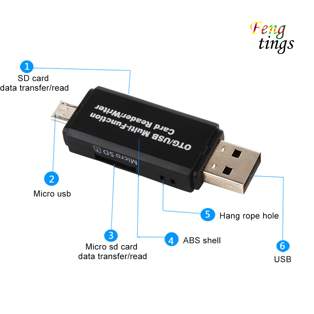 Đầu Đọc Thẻ Nhớ Micro Usb Sd Tf Otg Dành Cho Điện Thoại / Laptop