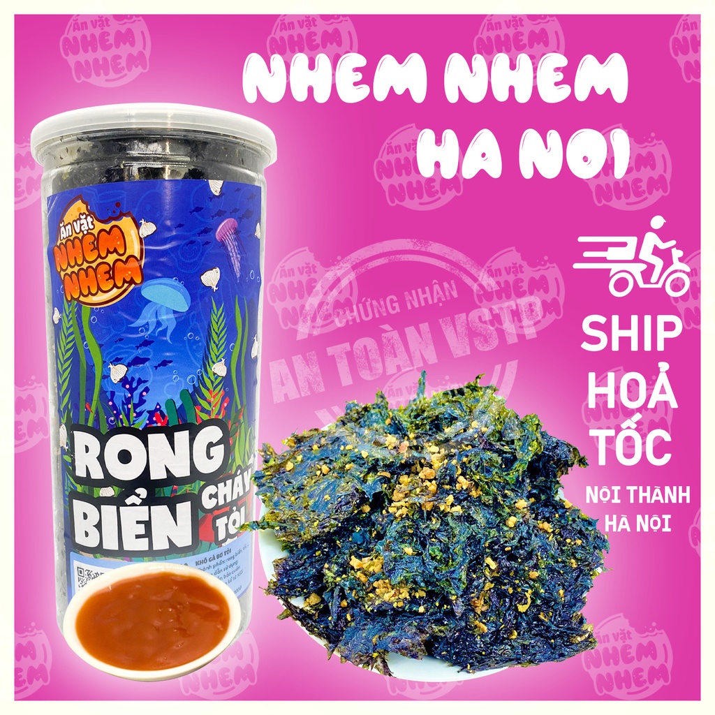 Rong biển cháy tỏi MLEM 200g Đồ ăn vặt Hà Nội vừa rẻ vừa ngon