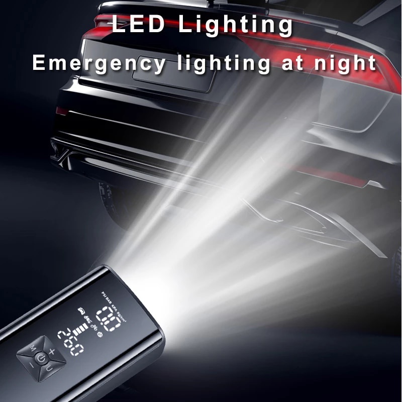 Máy Bơm Hơi Điện Tử Không Dây Kích Thước Nhỏ Gọn Cho Lốp Xe Ô Tô