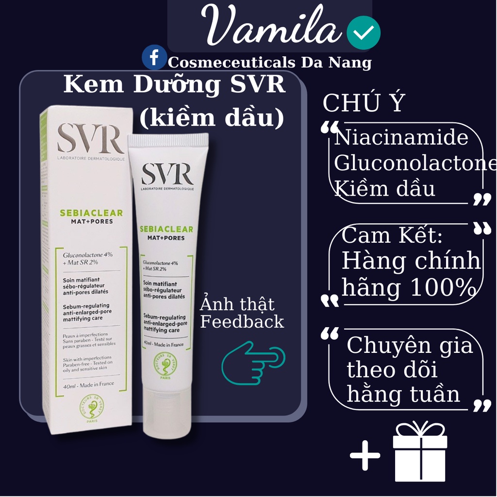 Kem Dưỡng SVR Kiềm Dầu 40ml Chính Hãng Ngừa Mụn Hiệu Quả (Niacinamide)