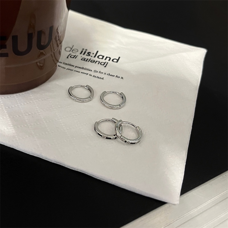 Bông Tai Mạ Bạc 925 Hình Tròn Nhỏ Xinh Thời Trang Hàn Quốc