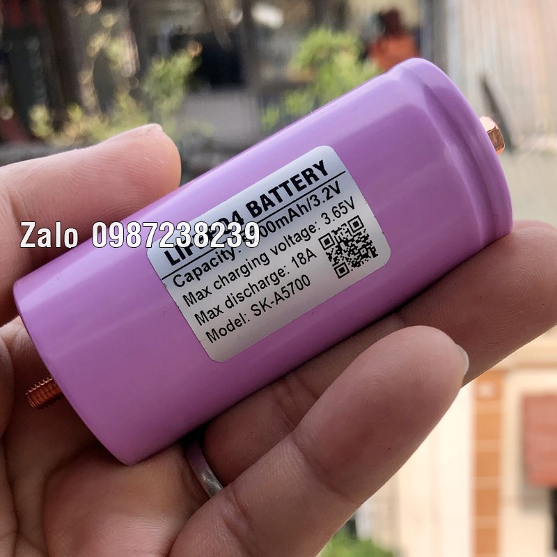 Pin  Lithium sắt 32650 5500mAh xả 18A chuẩn dung lượng