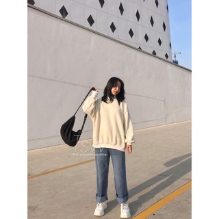 Áo sweater cổ tròn lông cừu