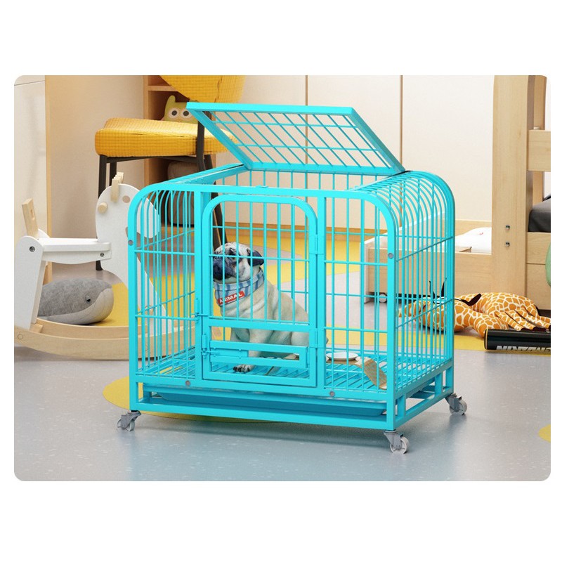 Lồng chó sơn Tĩnh điện YD(3size) Chuồng chó nan ống có bánh xe YD60 YD80 YD95