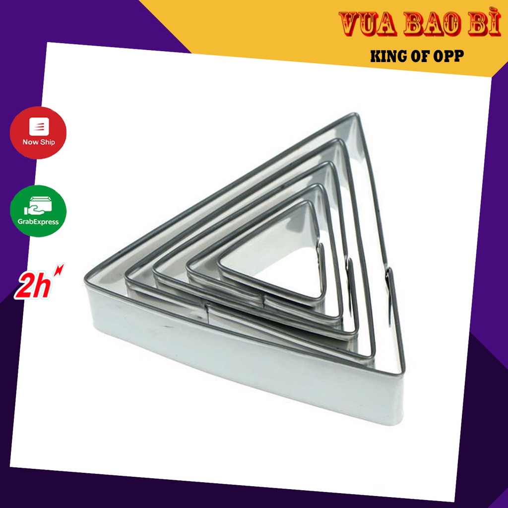 Khuôn làm bánh cắt bánh cookie &amp; biscuit hình tam giác bằng inox, KING OF OPP