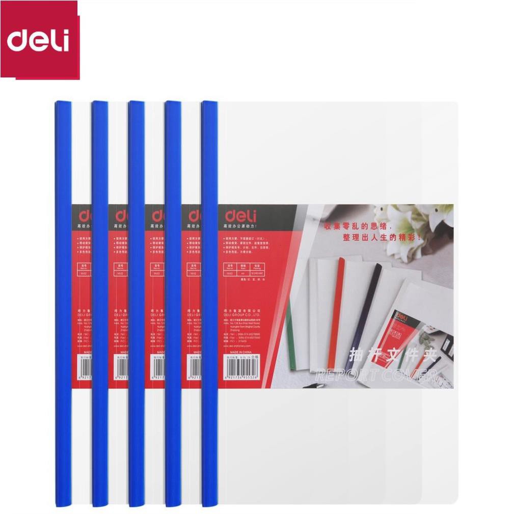 File rút gáy A4 15mm Deli, Xanh dương/Xanh lá/Đỏ/Vàng - 2 chiếc - E5532 [Deli]