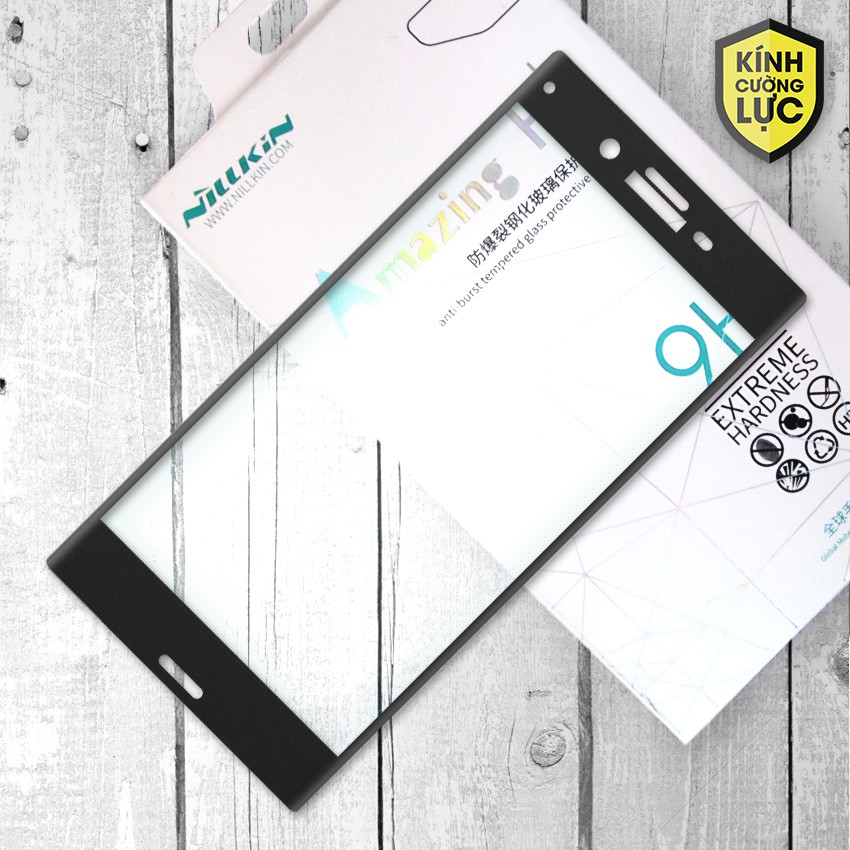 Cường lực Xperia XZ hiệu Nillkin Full LCD viền Đen