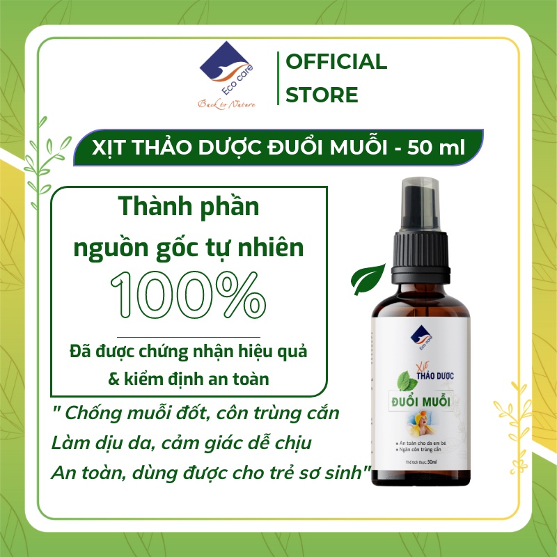 Xịt chống muỗi đốt, ngăn côn trùng cắn Thảo Dược Ecocare 50ml