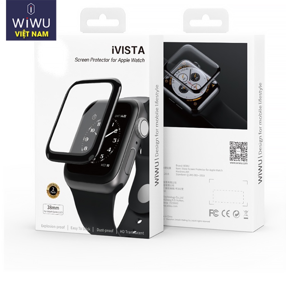 Wiwu iVISTA Bộ 2 miếng dán bảo vệ Đồng hồ Smart Watch 7 Size 41 mm 45 mm,  Series  6,  SE,  5,  4 / 40 mm,  44mm,  38 mm