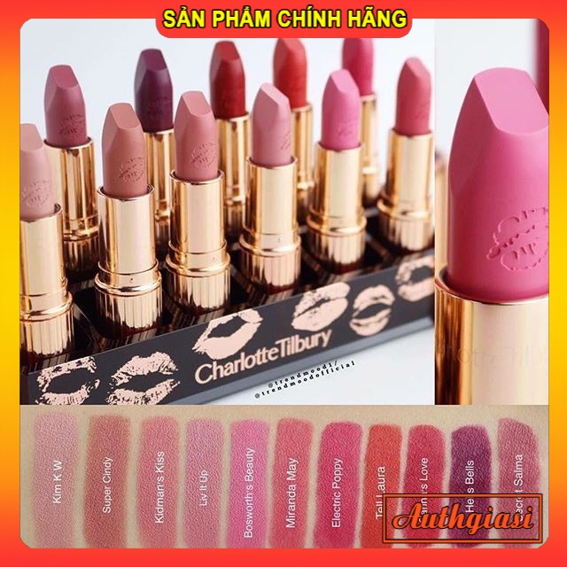 Son lì siêu đẹp Charlotte Tilbury The Queen, Tell Laura, Bond Girl, Red Carpet Red, Lost Cherry, Sexy Sienna (High-end)