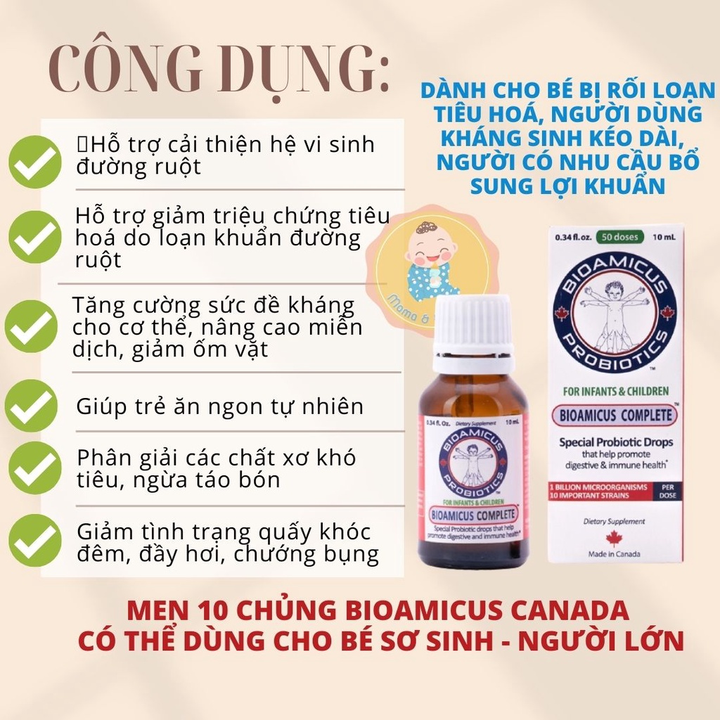 Men vi sinh 10 chủng BIOAMICUS COMPLETE - Hàng Công Ty