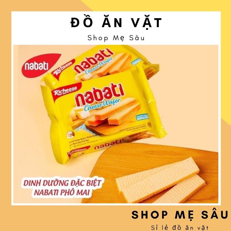 Bịch 10 gói Bánh Nabati 💖 FREESHIP 💖 Bánh Xốp Nhân Kem, Bánh Xốp Phô Mai Nabati Gói 20g