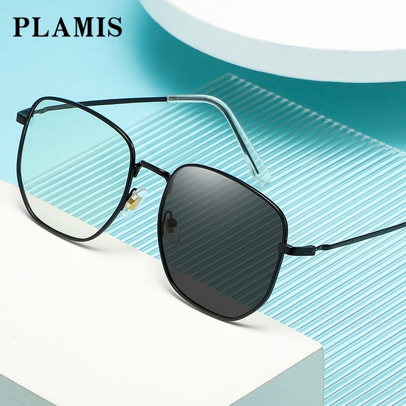Kính mắt PLAMIS gọng kim loại chống tia bức xạ ánh sáng xanh thời trang dành cho cả nam và nữ