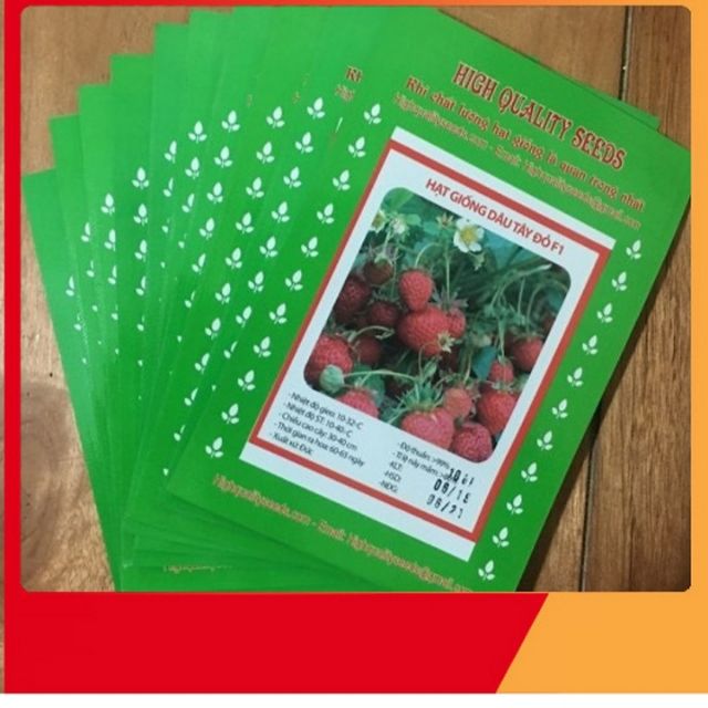 Hạt giống Dâu Tây chịu Nhiệt F1 High Quality seeds _ nảy mầm cực chuẩn ( có kèm hướng dẫn gieo trồng)