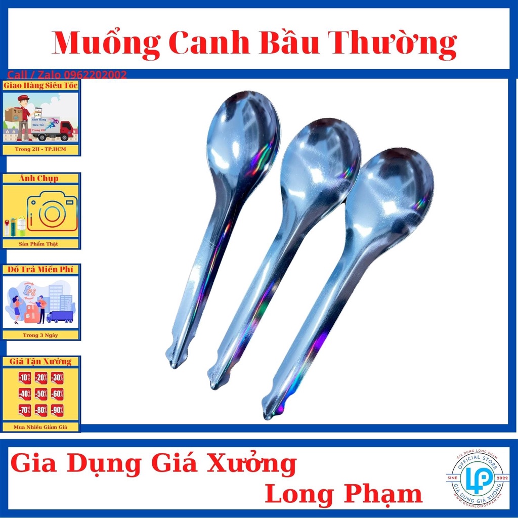 ❤️ Giá Sỉ Tận Xưởng ❤️ Muổng Canh Bầu Thường Inox 304 Thông Dụng Thị Trường - Giá Rẻ Bảo Hành Vĩnh Viễn