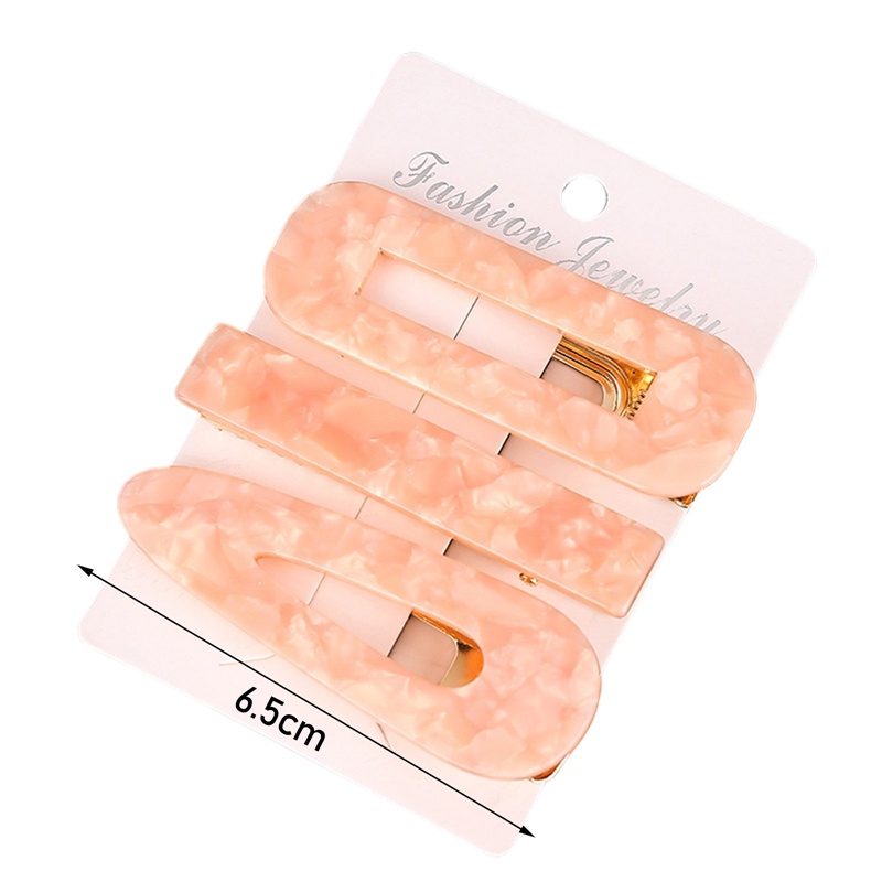 Set 3 Kẹp Tóc Họa Tiết Da Báo / Đá Cẩm Thạch Thời Trang