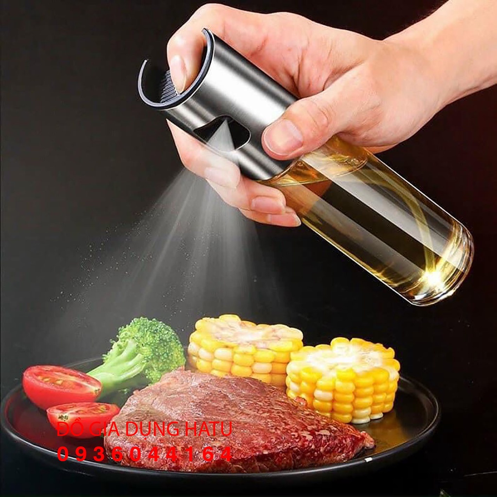 Bình Xịt Dầu Ăn Phun Sương Chai Thủy Tinh Cao Cấp Tiện Dụng Cho Nồi Chiên Không Dầu 100ml - CH02