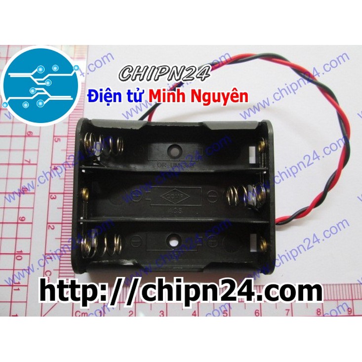 [1 CÁI] Hộp Đế pin 3 viên AA