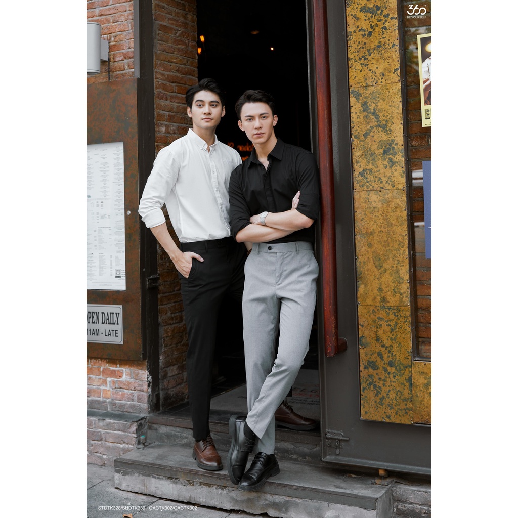 Áo sơ mi dài tay nam thương hiệu 360 Boutique chất thô cotton cao cấp 3 màu cơ bản - SHDTK339