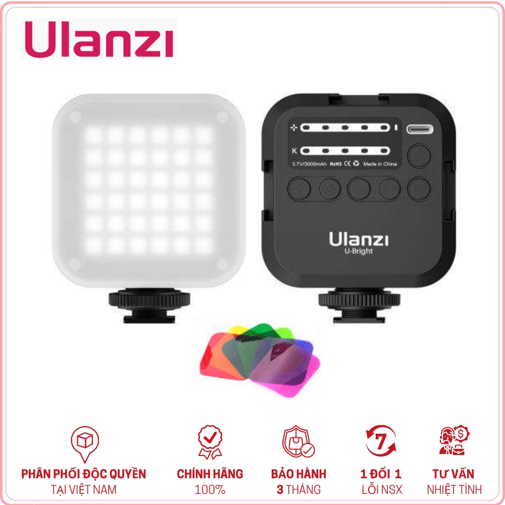 ULANZI U-BRIGHT BI-COLOR (2700-6500K) - HÀNG CHÍNH HÃNG - Đèn LED 2 màu tặng kèm 6 tấm lọc màu