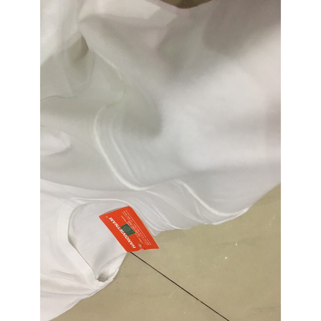 Áo thun Trắng ngắn tay không cổ white