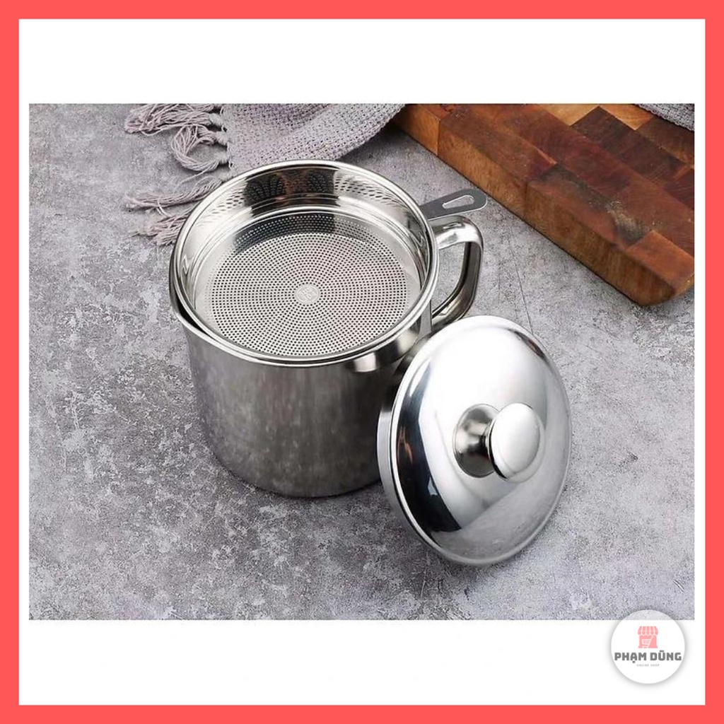 Ca lọc dầu inox , bình lọc dầu có lưới chống cặn có nắp đậy