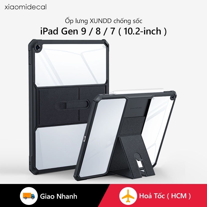 Ốp lưng XUNDD iPad Gen 9 / 8 / 7  Chống trầy, Chống sốc, Viền TPU, Mặt lưng chân đế