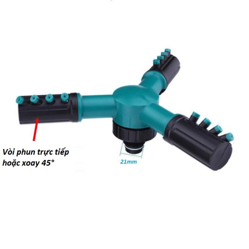 Đầu tưới 3 cánh xoay 360°, vòi tưới 3 cánh 360 độ
