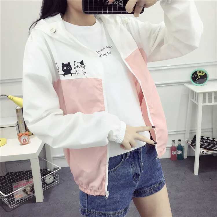 [S02] Áo khoát nữ gió dù 2 lớp chống nắng in hình mèo kitty siêu chất bao đẹp - M058 | BigBuy360 - bigbuy360.vn