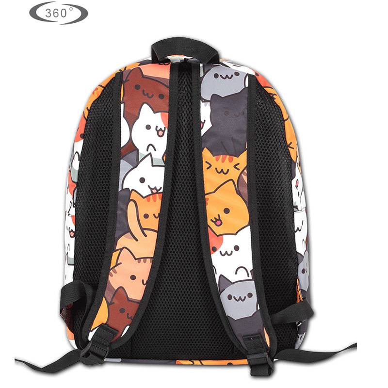 Ba Lô Đi Học In Hình Anime Totoro Neko Atsume Madara Attack on Titan Tokyo Ghoul