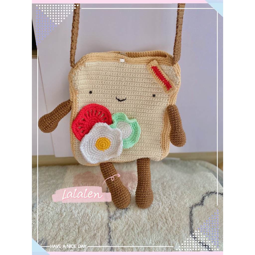 Túi Len Bánh Mì / Trái Bơ / Foodie Handmade - Crochet Foodie Bag - Nhận đan móc theo yêu cầu