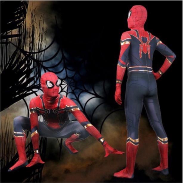 Bộ Hoá Trang Cosplay Siêu Nhân Người Nhện Sắt Iron Spider Man Chất Thun Co Giãn Thoáng Mát