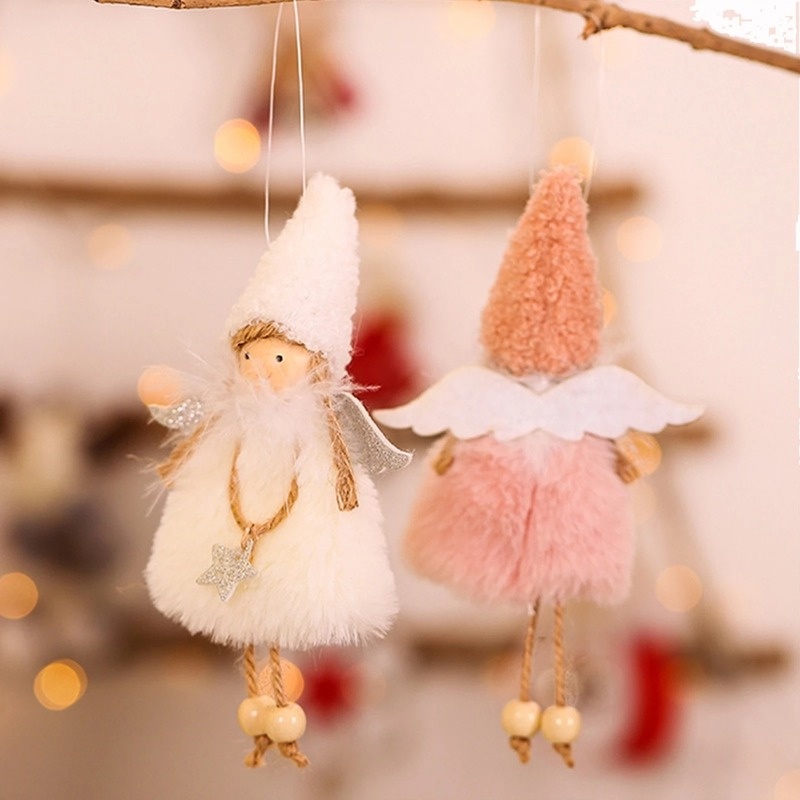 Búp bê thiên thần bằng lông nhung dễ thương xinh xắn trang trí cây thông giáng sinh