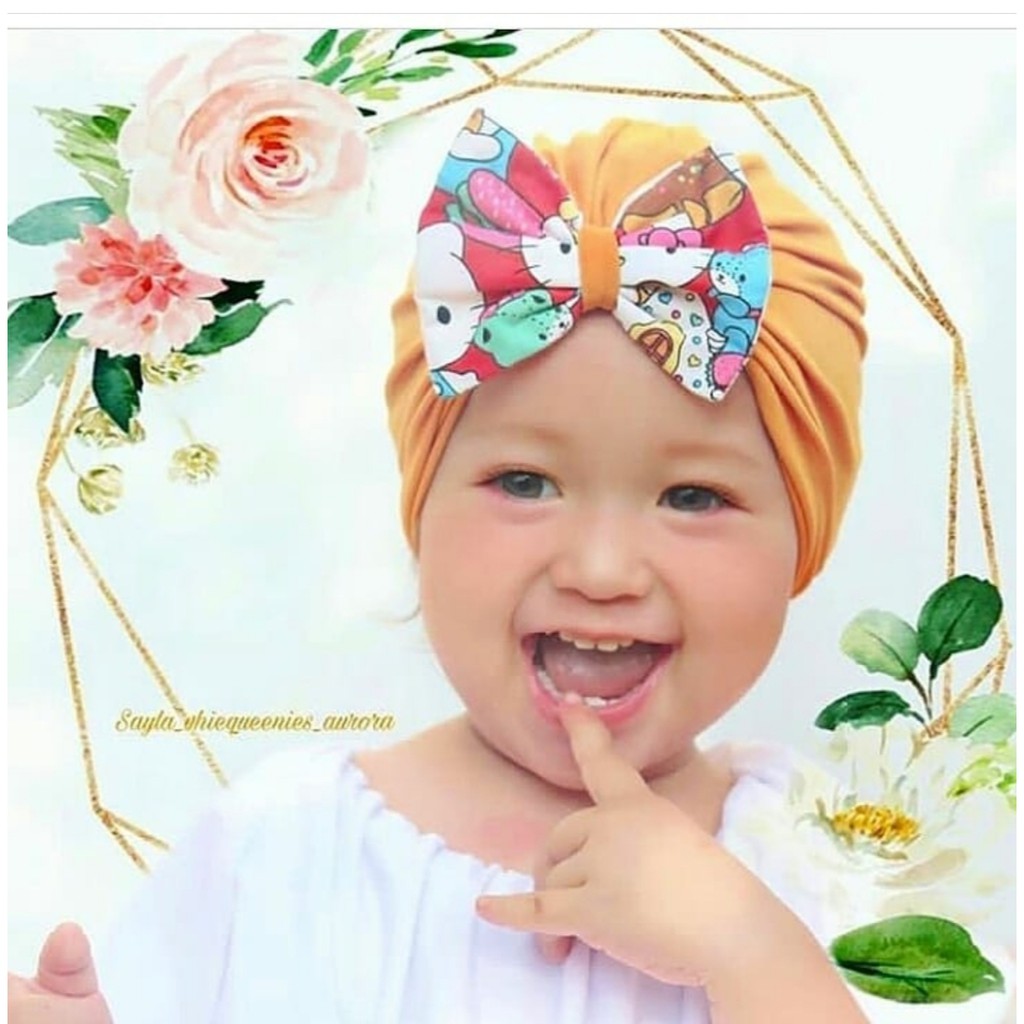 Khăn Turban Thắt Nơ Xinh Xắn Cho Bé Sơ Sinh