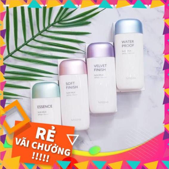 Kem Chống Nắng Missha All-Around Soft finish Waterproof sun milk Essence sun milk Velvet Finish SPF50+/PA++++ 70ml