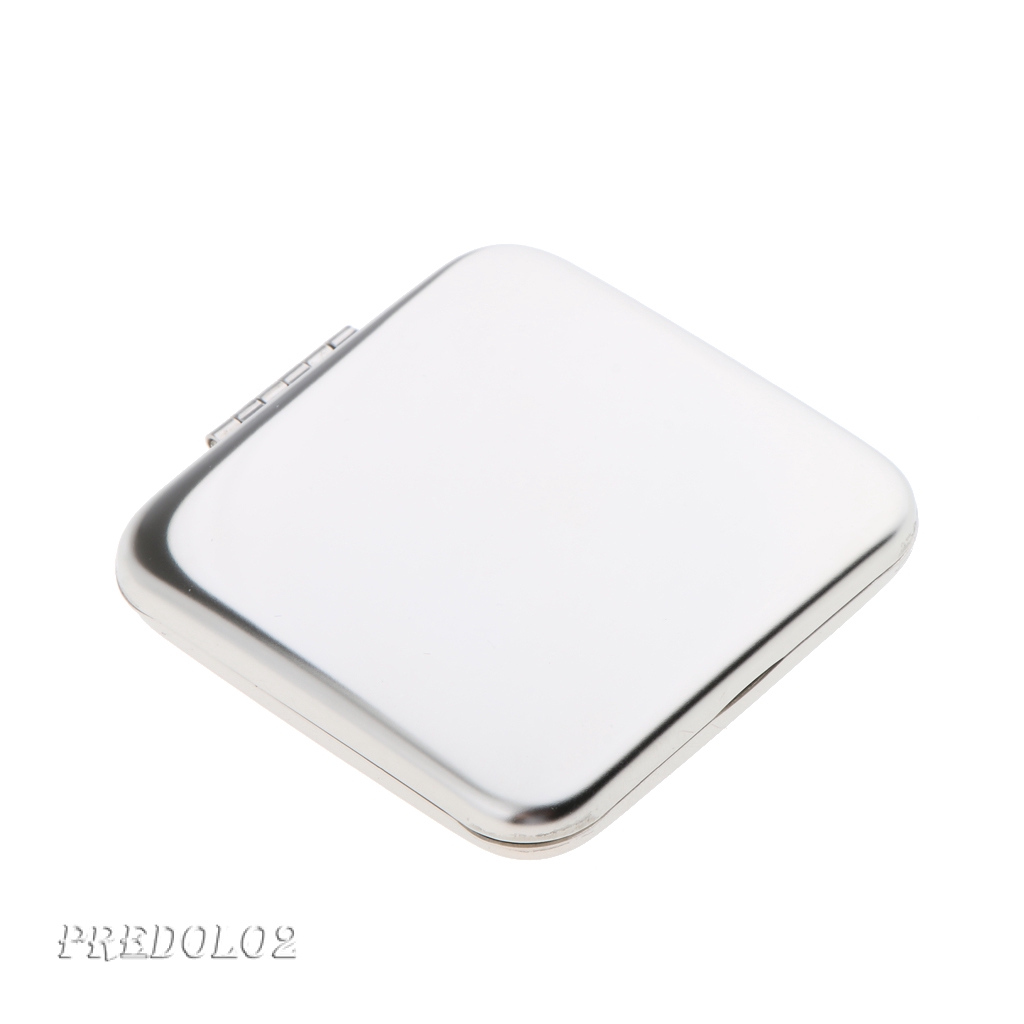 Gương Trang Điểm Mini Cầm Tay Bằng Thép Không Gỉ Che Phủ Toàn Diện 2 Cái