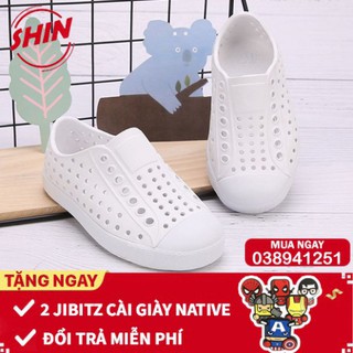 cross cross giày native cho bé💖FREESHIP💖giày native cho bé họa tiết trắng full SHINNATIVE27 tặng 2 jibitz native cao c