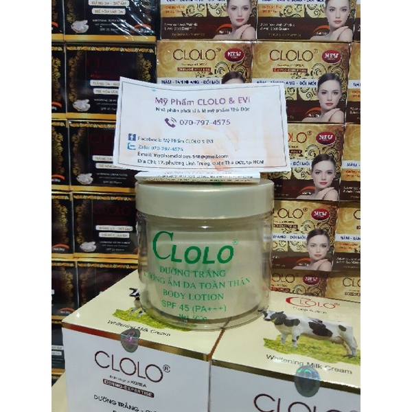 Kem Dưỡng Trắng Giữ Ẩm Da Toàn Thân CLOLO