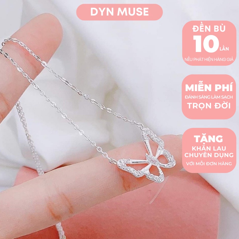 Dây chuyền nữ bạc 925 đính đá, vòng cổ nữ cánh hồ điệp phong cách Hàn Quốc đẹp cá tính DCB - DYN MUSE