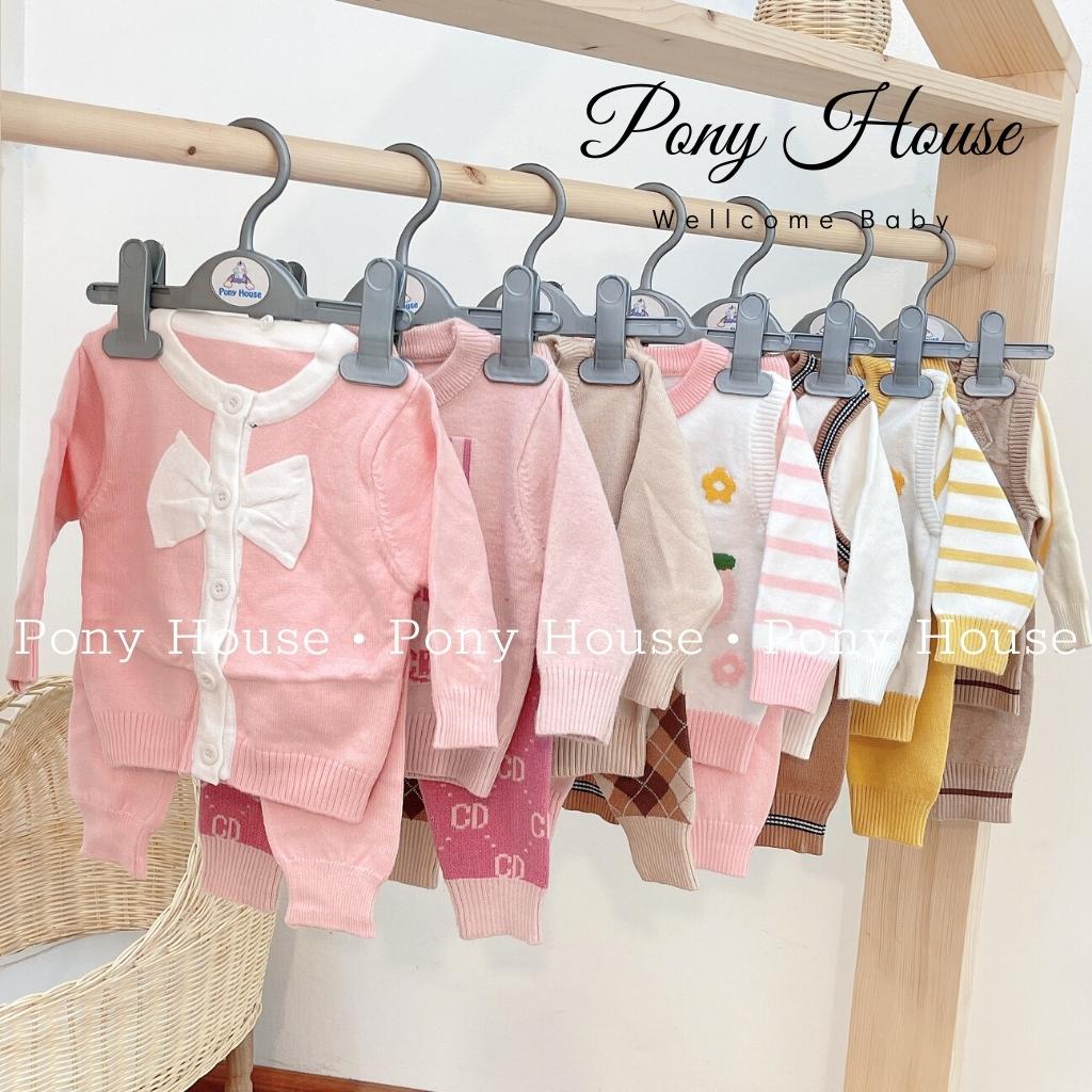Bộ Len Dài Tay Hàng Quảng Châu Dày Dặn, Mềm Mịn Cho Bé Gái Từ Sơ Sinh (Size 66-90)
