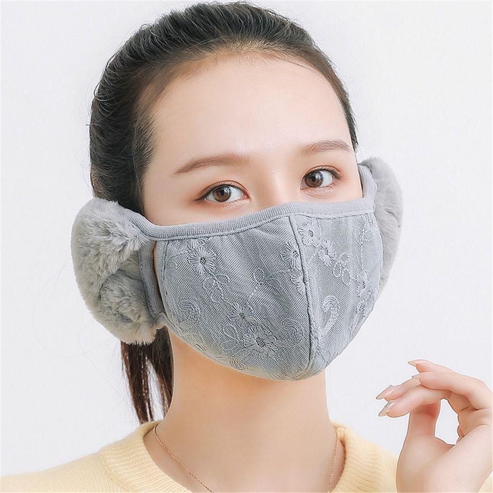 Chụp Tai Chống Lạnh Phối Ren Thời Trang Cho Nữ