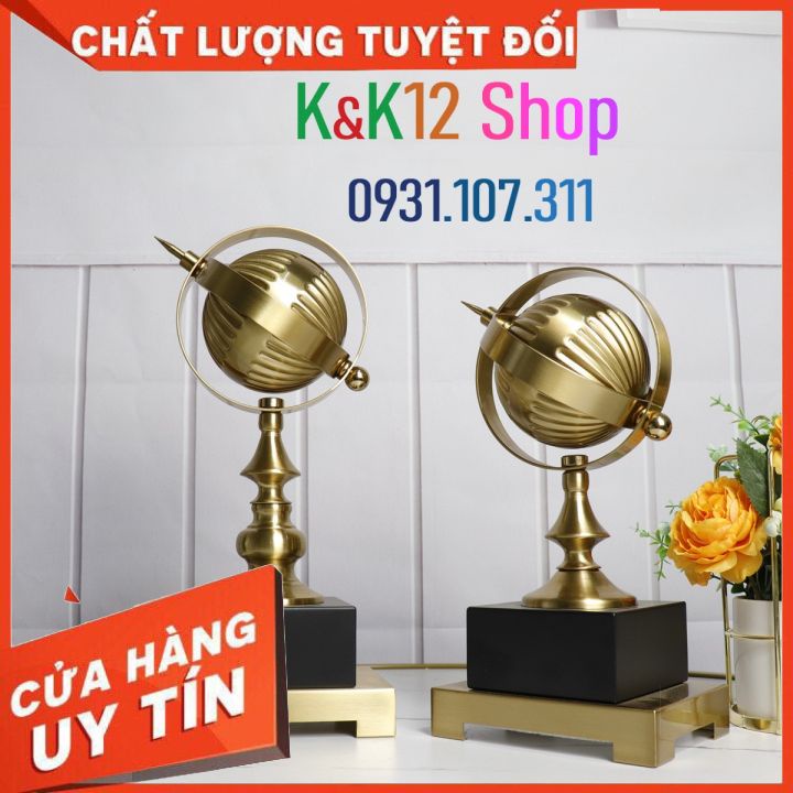 Trang trí nội thất hiện đại sang trọng. Mô hình sáng tạo Bắc Âu quả cầu kim loại trang trí để bàn tivi, phòng khách.